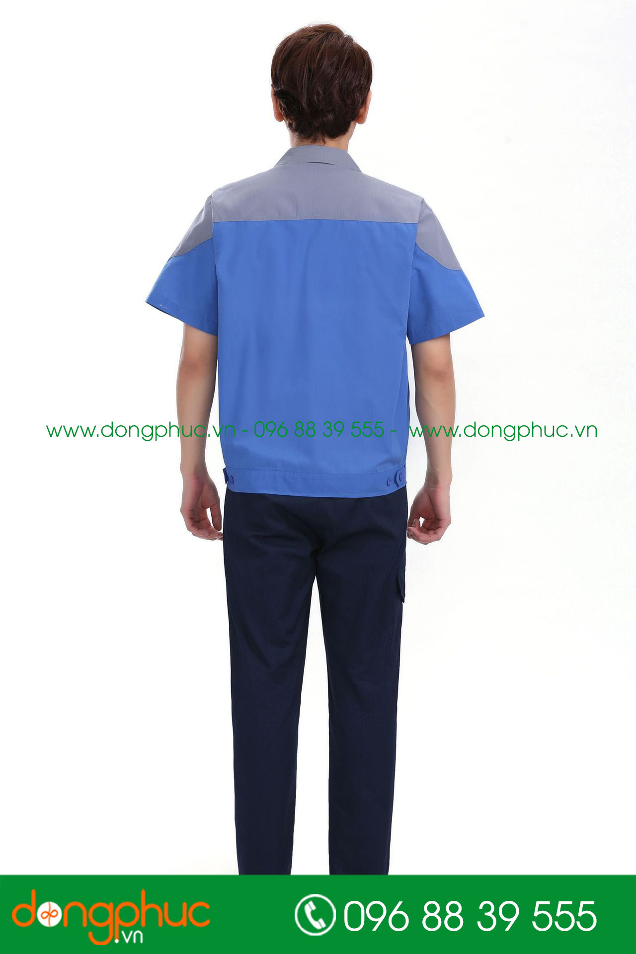 Mẫu bảo hộ màu xanh bích phối ghi đậm